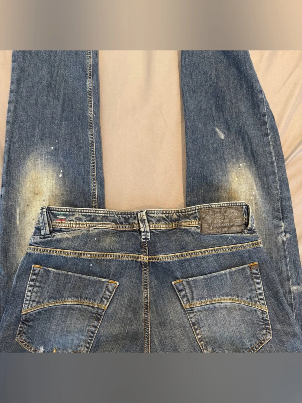 DIESEL Slammer Men's JEANS DENIM Waist 34/32 Distressed Made In Italy Button Fly